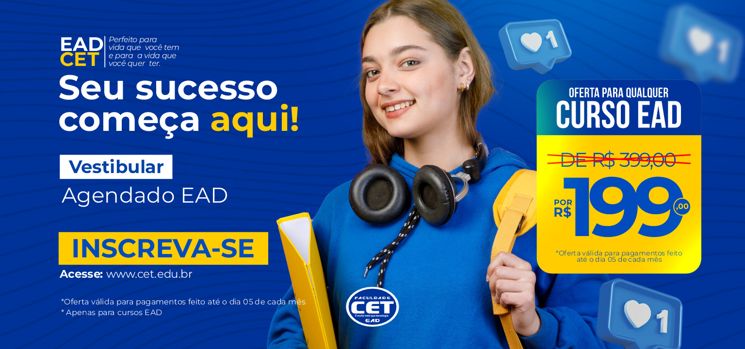 CURSOS EAD - ENSINO À DISTÂNCIA FACULDADE CET